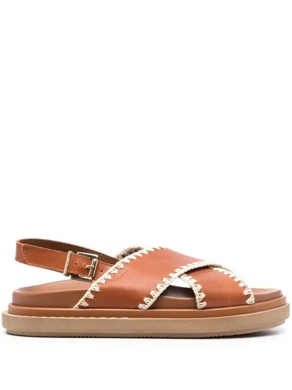 Alohas Marshmallow Leather Sandals Slingback Tan Size 7.5 Comfort
